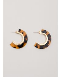 Phase Eight - Tortoiseshell Hoop Earrings - Lyst