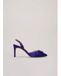 Phase Eight - Satin Embellished Slingback Heels - Lyst