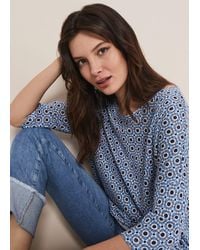 Phase Eight - Hadleigh Linen Printed Top - Lyst