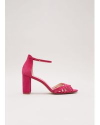 Phase Eight - Suede Lattice Block Heel - Lyst