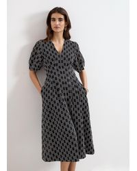 Phase Eight - Yasmine Check Textured Midi Dress - Lyst