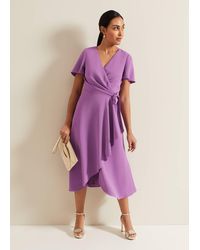 Phase Eight - Petite Julissa Frill Wrap Dress - Lyst