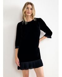 Phase Eight - Elysia Velvet Pleat Swing Mini Dress - Lyst