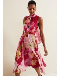 Phase Eight - Lucinda Floral Midi Dress - Lyst