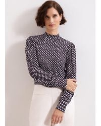 Phase Eight - Petite Esme High Neck Printed Top - Lyst