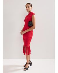 Phase Eight - Tazmin Crochet Tassle Knit Dress - Lyst