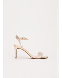 Phase Eight - Leather Ankle Strap Heeled Sandals - Lyst