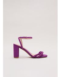 Phase Eight - Suede Strap Block Heel Sandals - Lyst