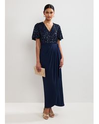 Phase Eight - Janessa Sequin Wrap Maxi Dress - Lyst