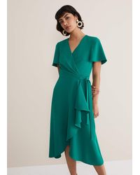 Phase Eight - Julissa Ruffle Wrap Midi Dress - Lyst