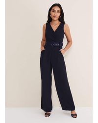 Phase Eight - 's Petite Lissia Navy Wide Leg Jumpsuit - Lyst