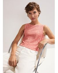 Phase Eight - Clemmie Diamond Texture Sleeveless Top - Lyst