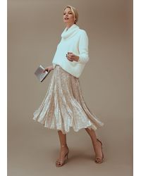 Phase Eight - Celeste Sequin Pleat Skirt - Lyst