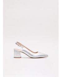 Phase Eight - Leather Slingback Block Heel Shoes - Lyst