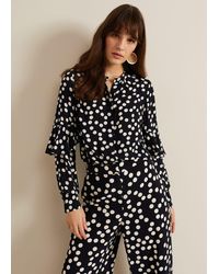 Phase Eight - Peyton Polka Dot Frill Blouse - Lyst