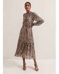 Phase Eight - Eve Leopard Print Shimmer Midi Dress - Lyst