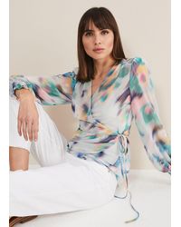 Phase Eight - Sonya Printed Wrap Blouse - Lyst