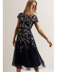 Phase Eight - Giana Floral Embellished Midi Dress - Lyst