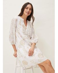 Phase Eight - Gina Embroidered Cotton Swing Dress - Lyst