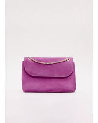 Phase Eight - Suede Chain Clutch Bag - Lyst