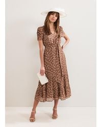 Phase Eight - Amy Spot Shimmer Midi Dress - Lyst