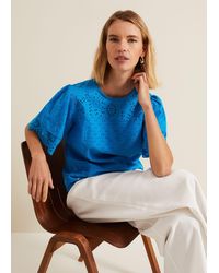 Phase Eight - 's Sage Broderie Top - Lyst