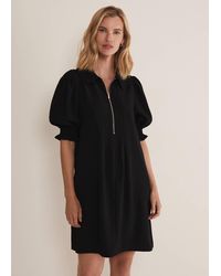 Phase Eight - 's Candice Black Zip Mini Dress - Lyst