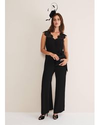 Phase Eight - Lia Sleeveless Lace Detail Jumpsuit - Lyst