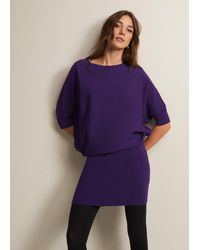 Phase Eight - 's Becca Purple Batwing Mini Dress - Lyst