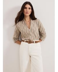 Phase Eight - Rena V Neck Textured Top - Lyst