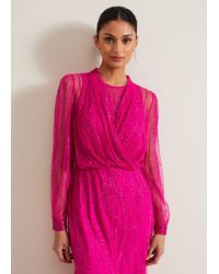Phase Eight - 's Lila Beaded Cover Up - Lyst