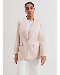 Phase Eight - Amble Petite Neutral Linen Blend Event Blazer - Lyst
