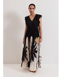 Phase Eight - Petite Uma Printed Pleat Maxi Dress - Lyst