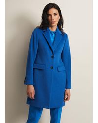 Phase Eight - 's Lydia Blue Wool Smart Coat - Lyst
