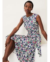 Phase Eight - Arya Floral Frill Hem Sleeveless Midi Dress - Lyst