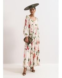 Phase Eight - Petite Reanna Floral Pleated Maxi Dress - Lyst