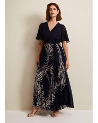 Phase Eight - 's Abigail Printed Pleat Midaxi Dress - Lyst