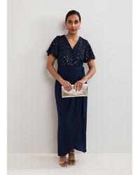 Phase Eight - Petite Janessa Sequin Wrap Maxi Dress - Lyst