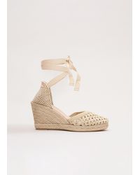 Phase Eight - Metallic Openwork Wedge Espadrille - Lyst