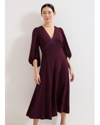 Phase Eight - Vera Plain Midi Dress - Lyst