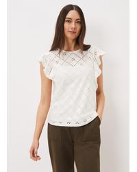Phase Eight - 's Guilana Cotton Frill Sleeve Lace Top - Lyst