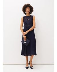 Phase Eight - Amora Lace Bodice Pleated Dress - Lyst