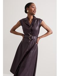 Phase Eight - Ellie Faux Leather Shirt Dress - Lyst