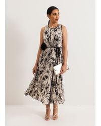 Phase Eight - Petite Sandra Printed Pleat Midi Dress - Lyst