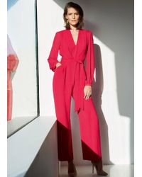 Phase Eight Audrey Blouson Sleeve Jumpsuit - Red