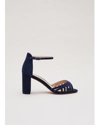 Phase Eight - Suede Strappy Block Heel Sandal - Lyst