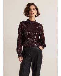 Phase Eight - Hannah High Neck Sequin Top - Lyst