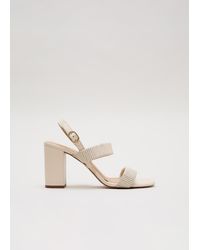 Phase Eight - Leather Double Strap Block Heel Sandal - Lyst