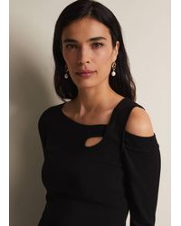 Phase Eight - 's Wren Black Cut Out Knitted Top - Lyst