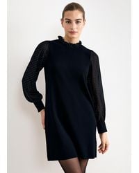 Phase Eight - Thea Embellished Long Sleeve Knitted Dress - Lyst